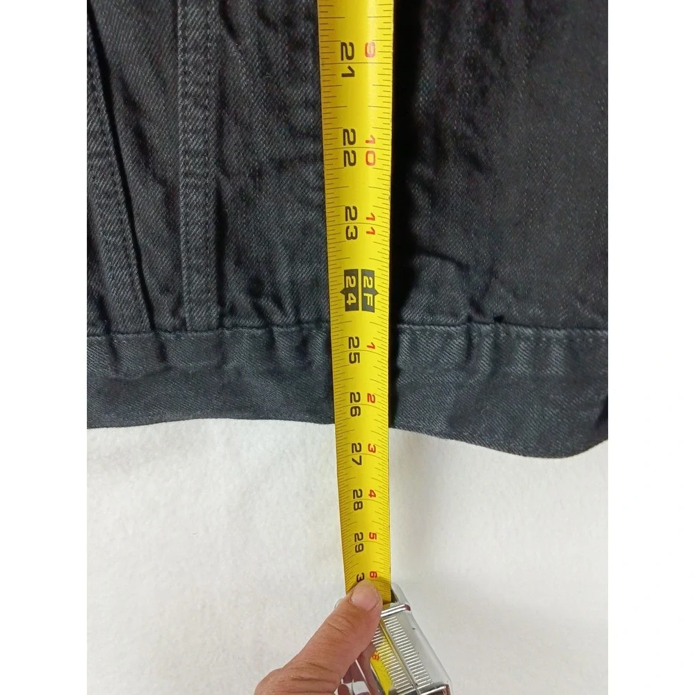 Levis Trucker Jacket Mens XXL Black Denim Button Front Coat Outerwear‎